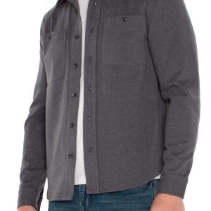 Long Sleeve Button Up - Black/Grey, XL