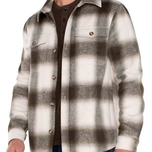 Shirt Jacket - Ivory/Olive/Multi, L