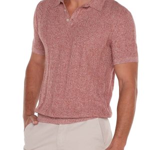 Sweater Knit L/S Polo - Nantucket Red, M