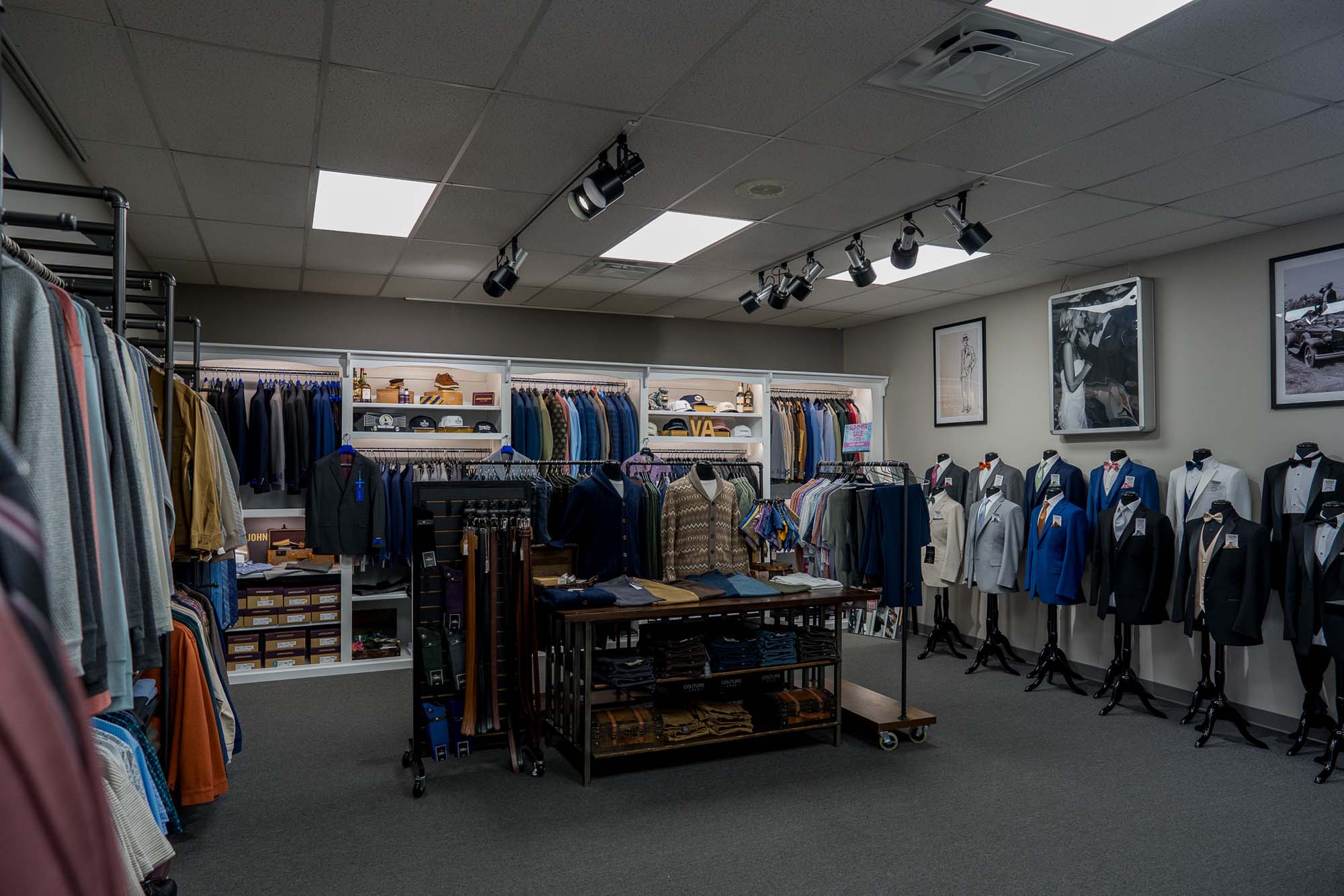 Wide shot of all options at Classic Tux